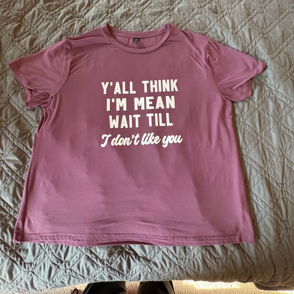 SHEIN Plum Curve Tee